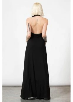 Killstar Tristania Maxi Halter Dress Black -Smashed Lemons shop killstar KSRA005646 tristania maxi dress blk 5 2cb6f655 7ec7 4551 a70e e5937399539d 1024x1024