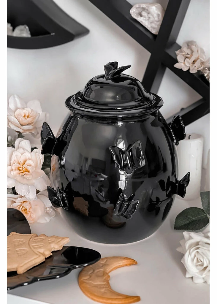 Killstar Darkspell Ceramic Cookie Jar Black 4 Killstar Darkspell Ceramic Cookie Jar Black - Image 2