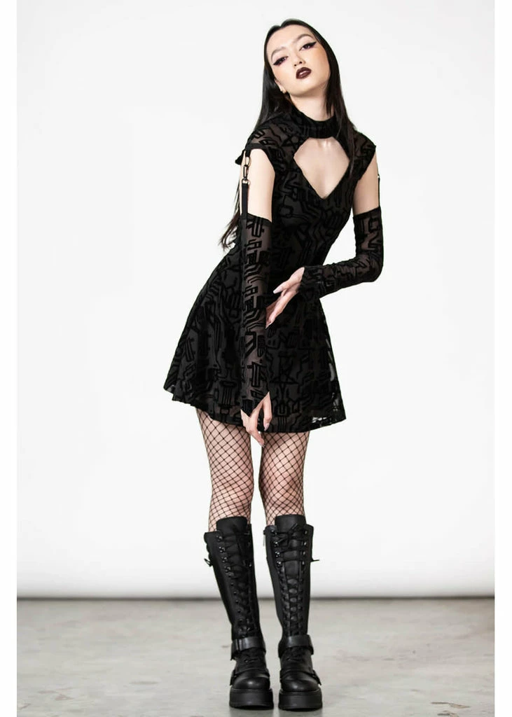 Killstar Digital Daze Mesh Dress Black 5 Killstar Digital Daze Mesh Dress Black - Image 3