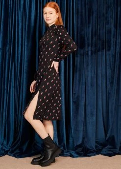 Minueto Ivy Thunderbolt 70's Midi Dress Black 9 Minueto Ivy Thunderbolt 70's Midi Dress Black -Smashed Lemons shop minueto 212034 ivy dress black 0 1024x1024