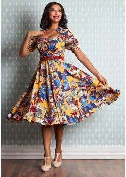 Miss Candyfloss Danica Floral 50's Swing Dress -Smashed Lemons shop miss candyfloss 1276flo danica floral dress 2 1024x1024