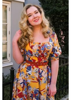 Miss Candyfloss Danica Floral 50's Swing Dress -Smashed Lemons shop miss candyfloss 1276flo danica floral dress 5 1024x1024