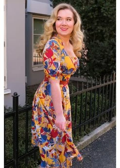 Miss Candyfloss Danica Floral 50's Swing Dress -Smashed Lemons shop miss candyfloss 1276flo danica floral dress 6 1024x1024