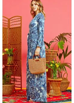 Onjenu Jerry Gena 70's Maxi Dress Blue -Smashed Lemons shop onjenu JERRY gena maxi dress blue 2 1024x1024