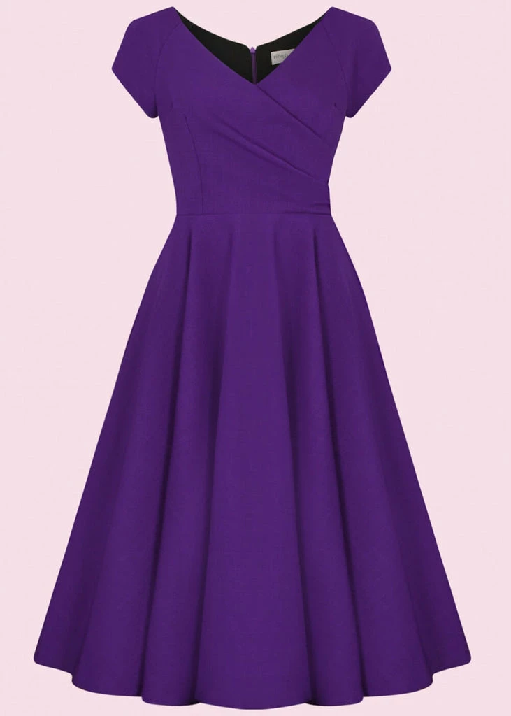 Pretty Dress Company Hourglass 50's Swing Dress Purple 3 Pretty Dress Company Hourglass 50's Swing Dress Purple