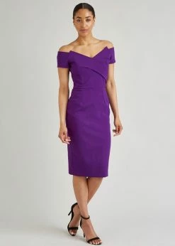 Pretty Dress Company Temptress 50's Pencil Dress Purple