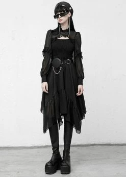 Punk Rave Absinthium Chiffon Dress Black -Smashed Lemons shop punk rave OPQ933LQF absinthium dress blk 1 1024x1024