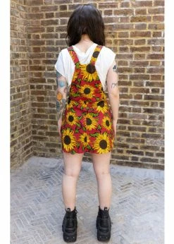 Run & Fly Sunflower 60's Pinafore Dress Red 11 Run & Fly Sunflower 60's Pinafore Dress Red -Smashed Lemons shop run and fly JM1950 sunflower pinafore dress red 1 1024x1024