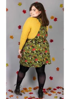 Run & Fly Katie Abey Mushroom Pinafore 60's Dress Green -Smashed Lemons shop run and fly JM2037 mushroom pinafore grn 2 1024x1024