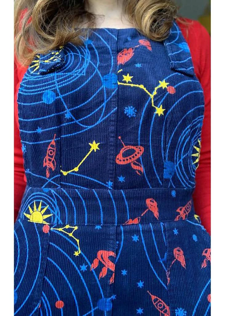 Run & Fly Solar System Corduroy 60's Pinafore Dress Navy 4 Run & Fly Solar System Corduroy 60's Pinafore Dress Navy - Image 2