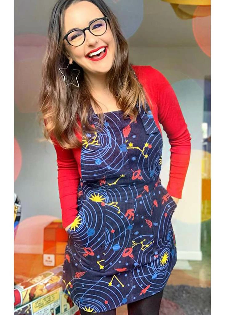 Run & Fly Solar System Corduroy 60's Pinafore Dress Navy 3 Run & Fly Solar System Corduroy 60's Pinafore Dress Navy