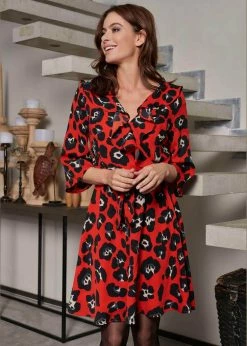 Smashed Lemon Mark My Spots 60's Dress Red Black