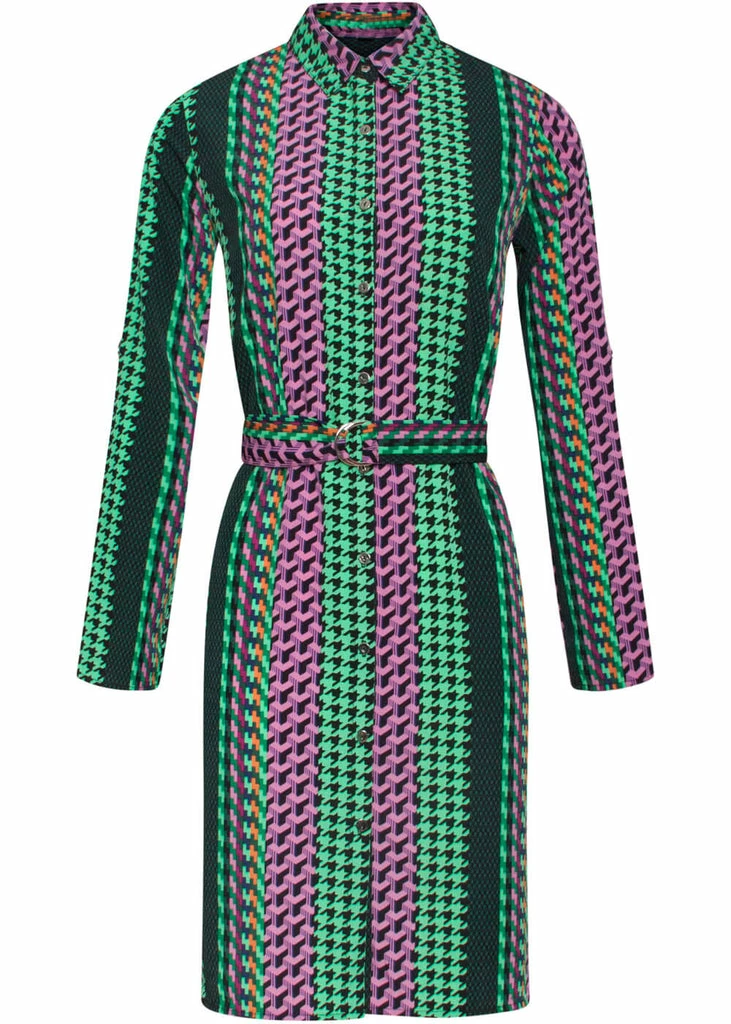 Smashed Lemon Bundle Of Fun 60's Dress Green