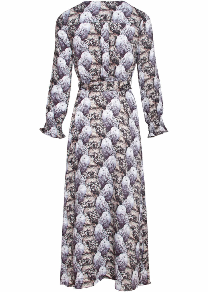 Smashed Lemon Snow Owl 70's Maxi Dress Grey 6 Smashed Lemon Snow Owl 70's Maxi Dress Grey - Image 4