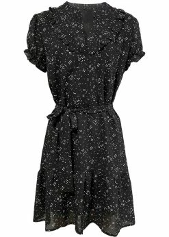 Smashed Lemon Sky Is The Limit 70's A-Line Dress Black