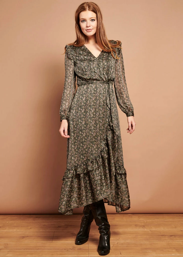 Smashed Lemon Esmeralda 70's Maxi Dress Black Pink 4 Smashed Lemon Esmeralda 70's Maxi Dress Black Pink - Image 2