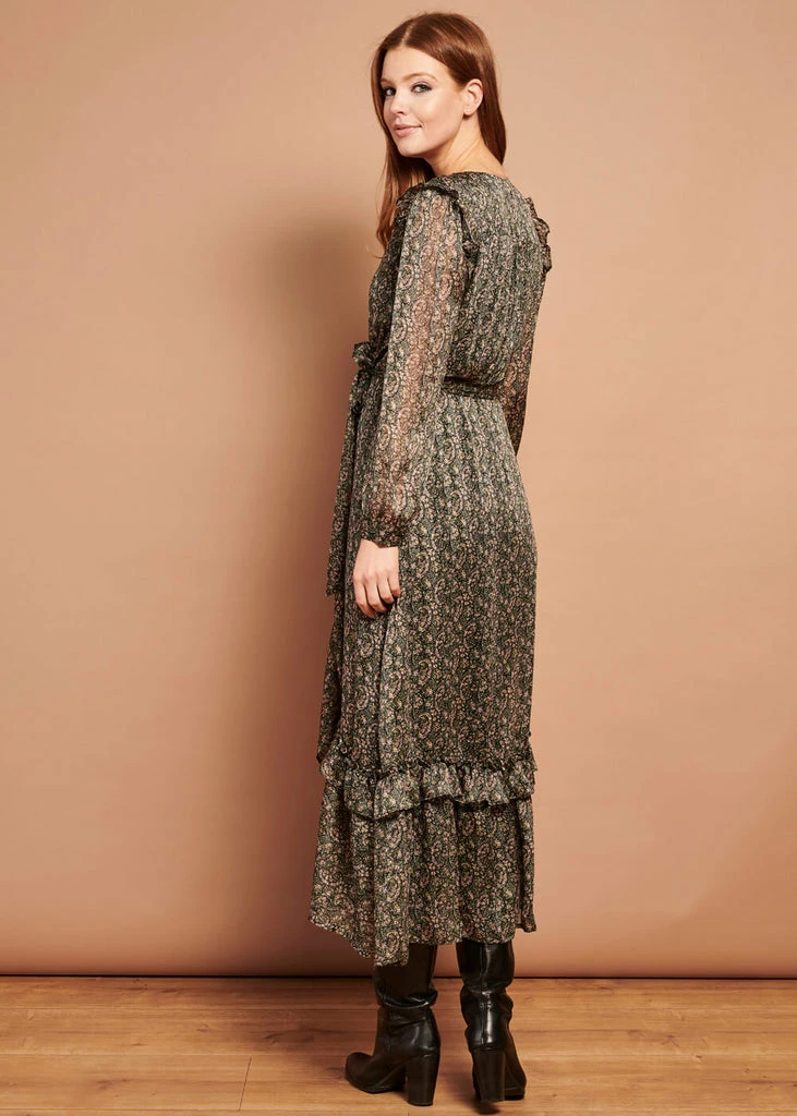 Smashed Lemon Esmeralda 70's Maxi Dress Black Pink 8 Smashed Lemon Esmeralda 70's Maxi Dress Black Pink - Image 6