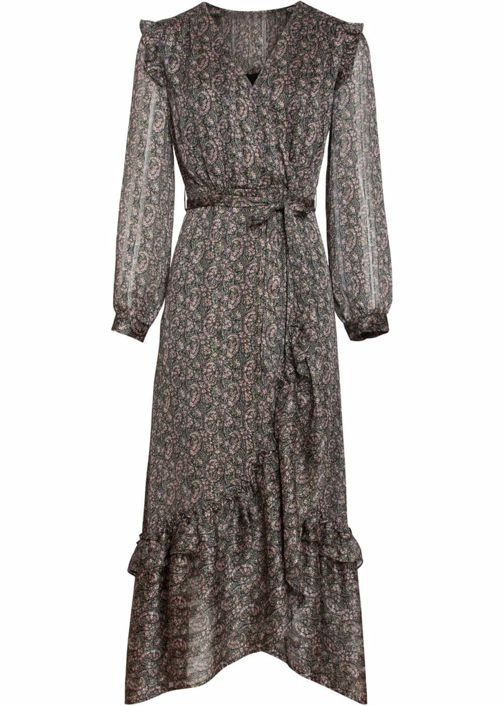 Smashed Lemon Esmeralda 70's Maxi Dress Black Pink 3 Smashed Lemon Esmeralda 70's Maxi Dress Black Pink