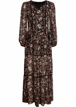 Smashed Lemon Bohemian Love 70's Maxi Dress Black Brown -Smashed Lemons shop smashed lemon 21751 bohemian love maxi dress 0 1024x1024