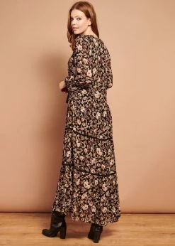 Smashed Lemon Bohemian Love 70's Maxi Dress Black Brown -Smashed Lemons shop smashed lemon 21751 bohemian love maxi dress 4 1024x1024