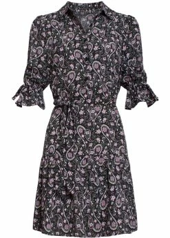 Smashed Lemon Storybook 70's Dress Black