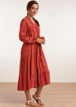 Smashed Lemon Spirit Circle 70's Maxi Dress Red -Smashed Lemons shop smashed lemon 22120 spirit circle maxi dress brique red 3 0ba8aab9 c066 4185 b23d bb21b1334f9b 1024x1024