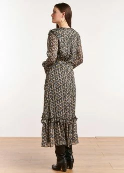 Smashed Lemon Petal 70's Maxi Dress Black Light Blue -Smashed Lemons shop smashed lemon 22508 petal maxi dress blk light bl 4 1024x1024