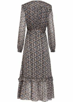 Smashed Lemon Petal 70's Maxi Dress Black Light Blue -Smashed Lemons shop smashed lemon 22508 petal maxi dress blk light bl 7 1024x1024