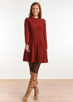 Smashed Lemon Retro Dream Knitted 70's A-Line Dress Brown -Smashed Lemons shop smashed lemon 22672 775 retro dream dress brown 1 1024x1024