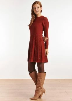 Smashed Lemon Retro Dream Knitted 70's A-Line Dress Brown -Smashed Lemons shop smashed lemon 22672 775 retro dream dress brown 3 1024x1024