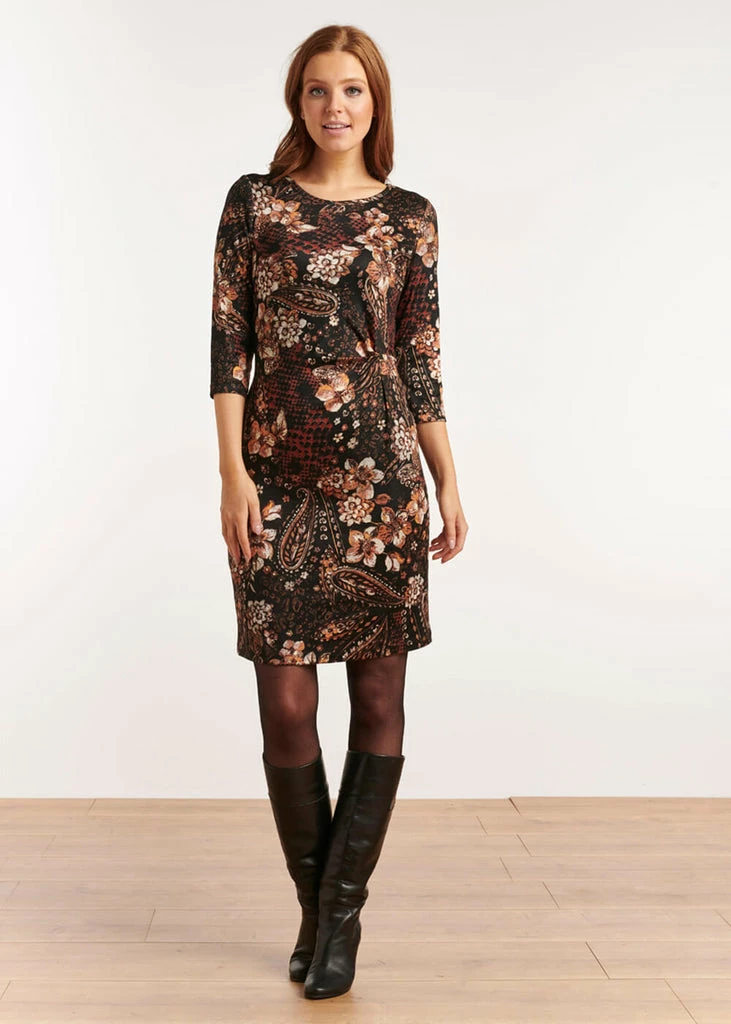 Smashed Lemon Rustic Floral 60's Pencil Dress Multi 4 Smashed Lemon Rustic Floral 60's Pencil Dress Multi - Image 2