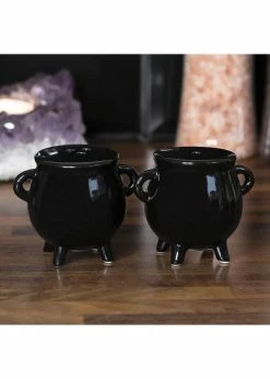 Succubus Cauldron Pepper & Salt Shakers Black