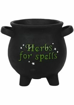 Succubus Herbs For Spells Cauldron Planter Large Black