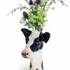 Succubus Home Friesian Cow Head Ceramic Vase Black White