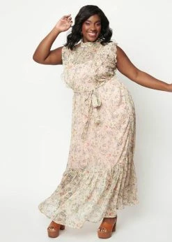 Unique Vintage Beauty Queen Floral 70's Maxi Dress Pink Pastel 11 Unique Vintage Beauty Queen Floral 70's Maxi Dress Pink Pastel -Smashed Lemons shop unique vintage K1571WD0 beauty queen maxi dress pnk past 1 1024x1024