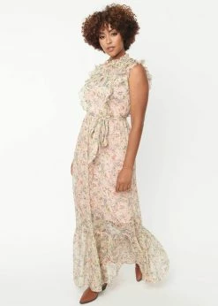 Unique Vintage Beauty Queen Floral 70's Maxi Dress Pink Pastel 12 Unique Vintage Beauty Queen Floral 70's Maxi Dress Pink Pastel -Smashed Lemons shop unique vintage K1571WD0 beauty queen maxi dress pnk past 5 1024x1024